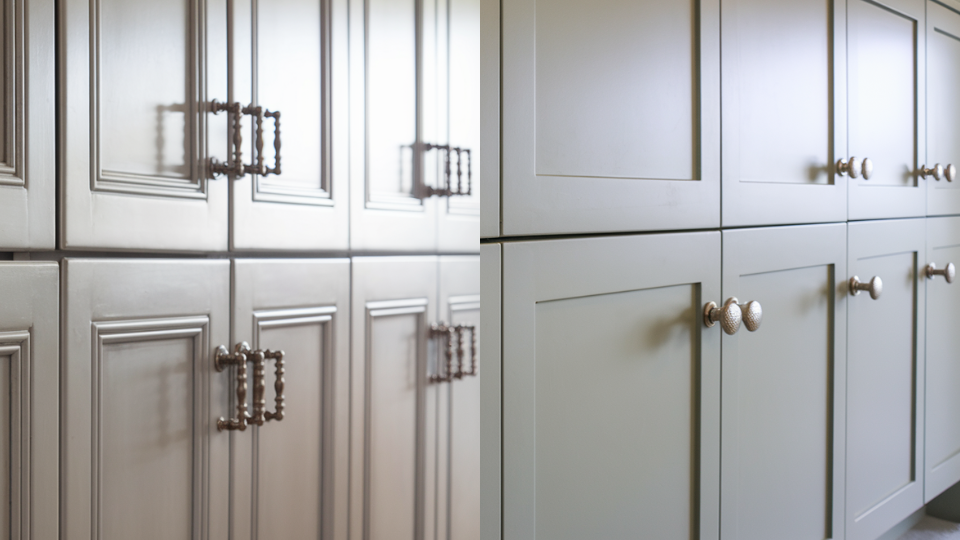 updated laundry room cabinet hardware