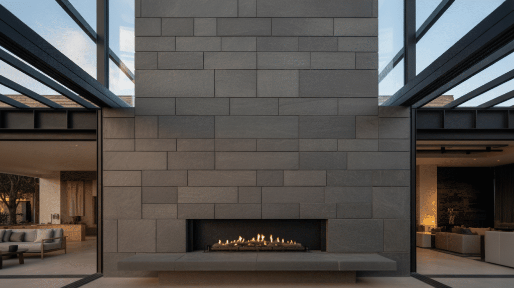 vertical orientation fireplace