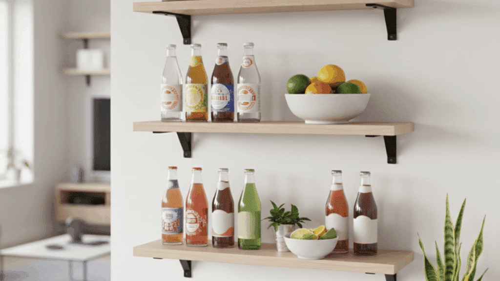 wall shelf bar station