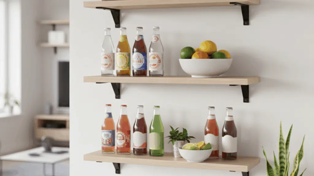 wall shelf bar station