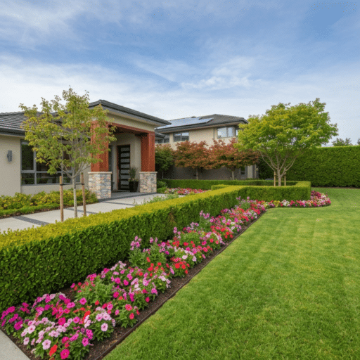 Home with vibrant landscaping