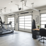 Modern garage as gym and office