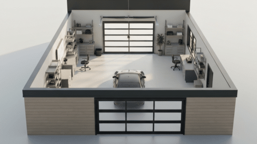 spacious smart upgraded garage