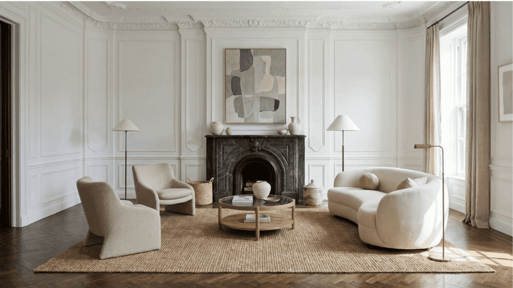 embrace allusion with art piece and lamps in a avictorian themed room