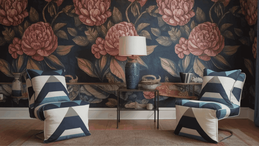 floral with geometric pattern inspired by victorian style