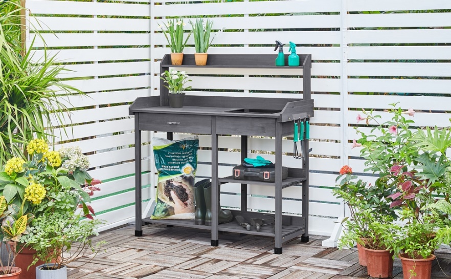 花园里的摆设布局 中度可信度描述已自动生成